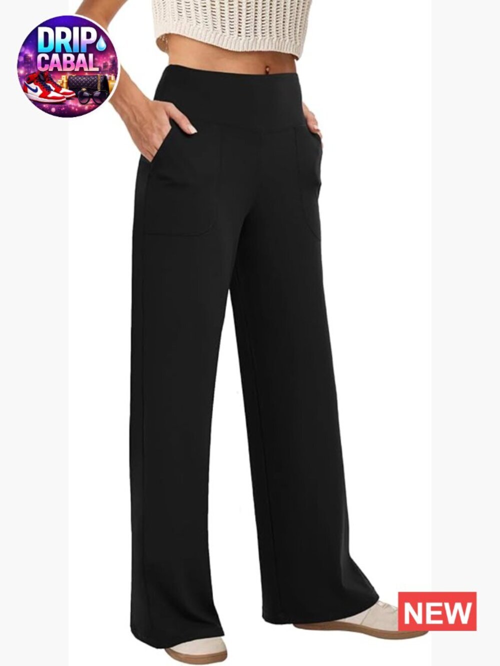 Wide Leg Yoga Pants High Waist with Pockets Stretch Lounge Work